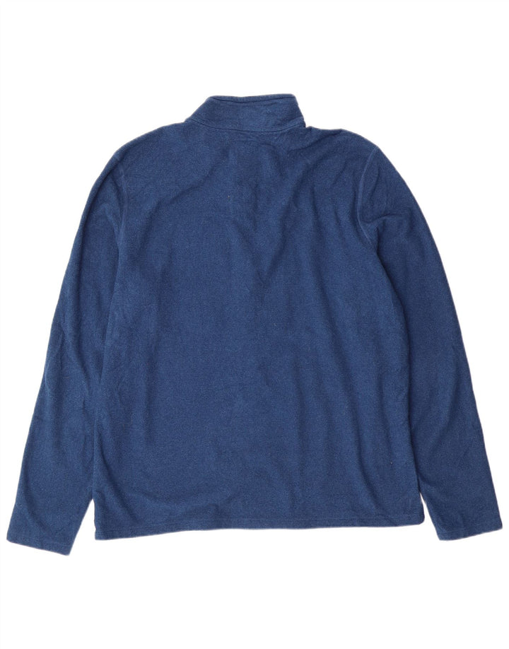 L.L.Bean Herren-Fleecepullover mit Reißverschluss am Hals, Größe L, Blau, Polyester