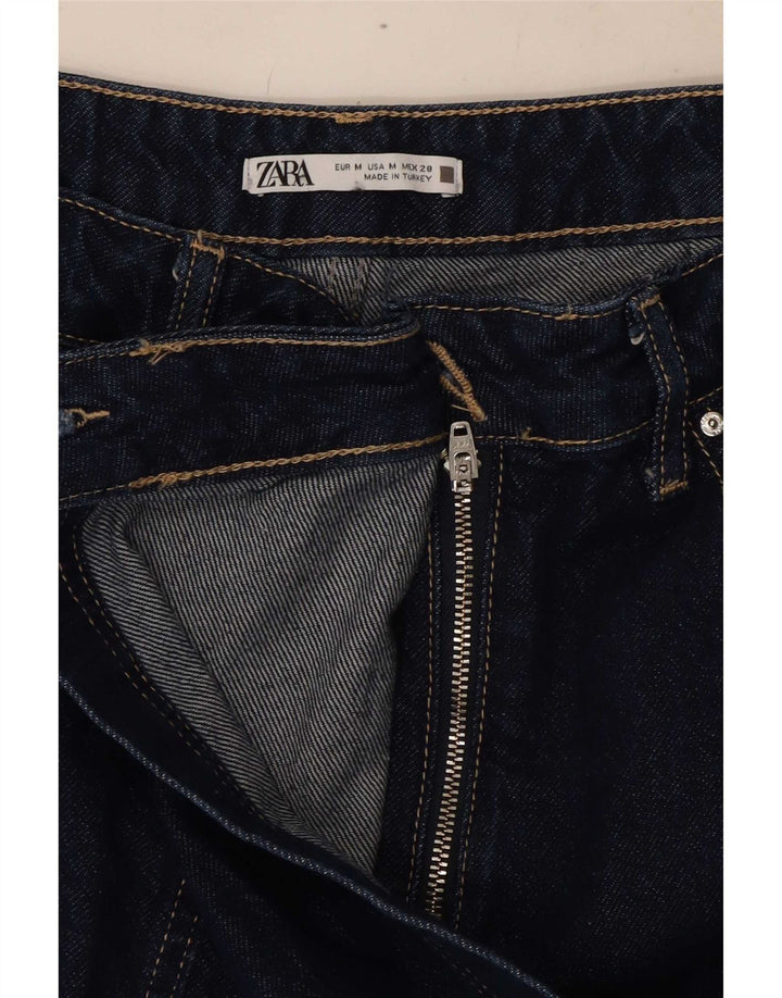 Zara Damen Jeansshorts Medium W28 Marineblaue Baumwolle