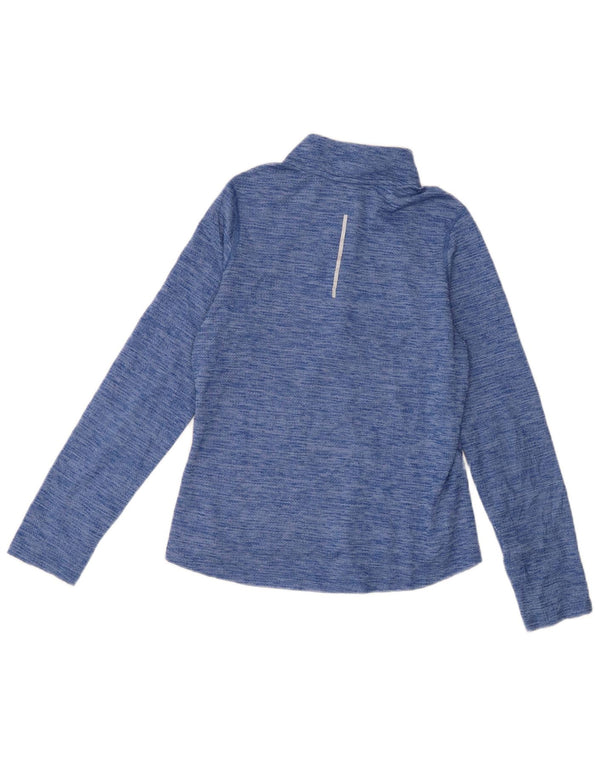 Nike Dri Fit Pullover-Trainingsoberteil für Mädchen mit Reißverschluss, 12–13 Jahre, blau meliert