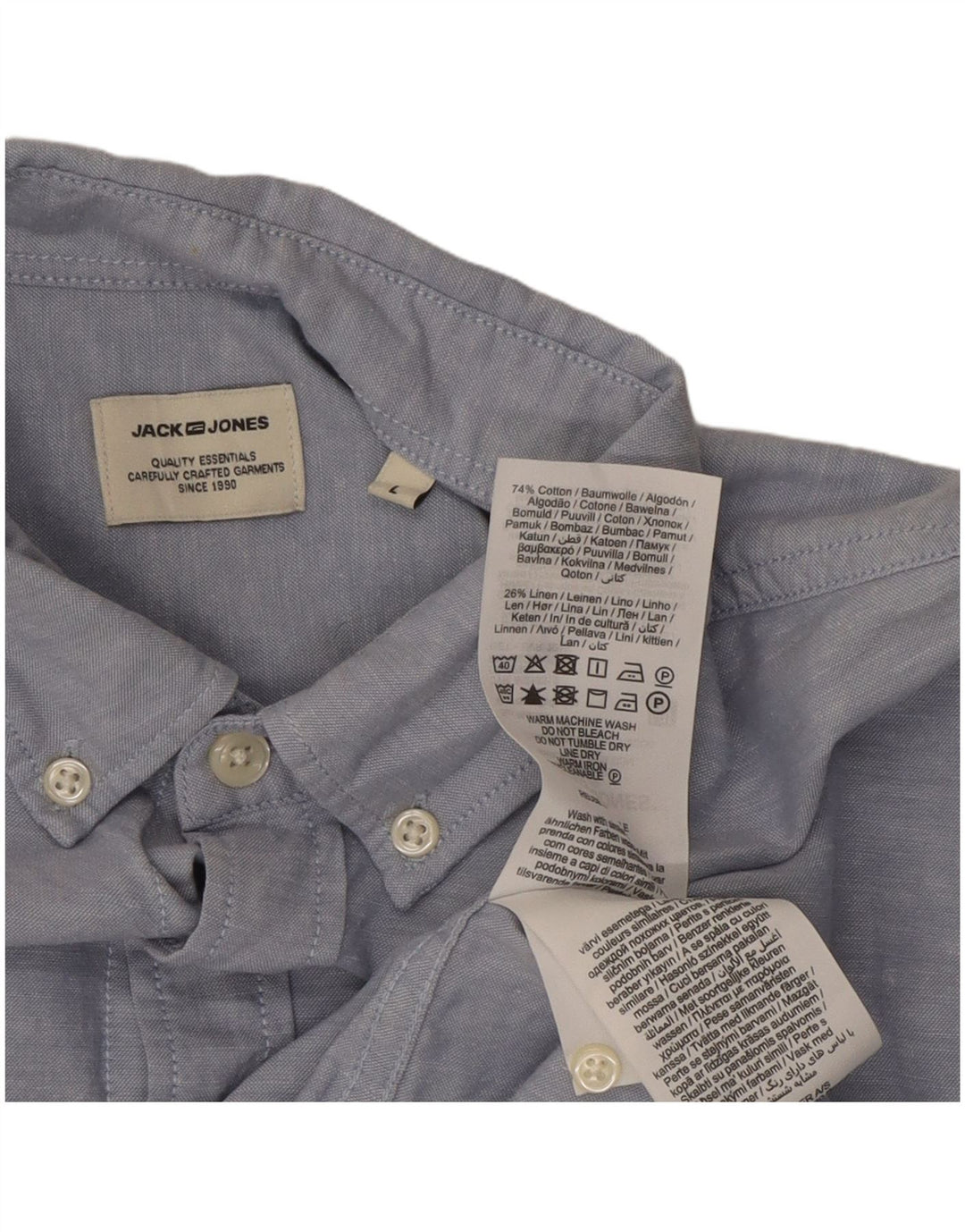 Jack & Jones Herren-Hemd, groß, blau meliert, Baumwolle