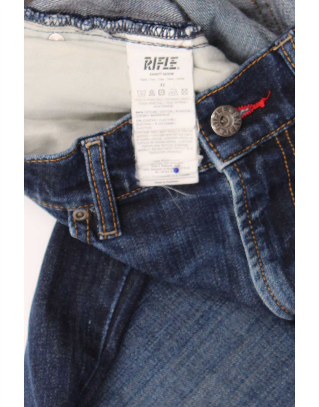 Rifle Herren Distressed Slim Jeans W32 L34 Marineblau Baumwolle