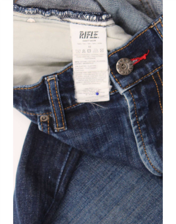 Rifle Herren Distressed Slim Jeans W32 L34 Marineblau Baumwolle
