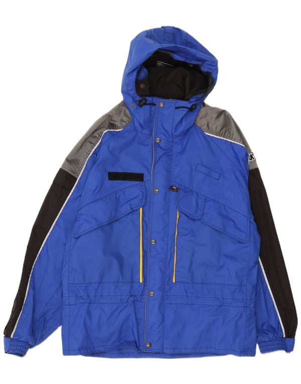 SNC Herren-Skijacke mit grafischer Kapuze, UK 42, XL, Blau, Farbblock