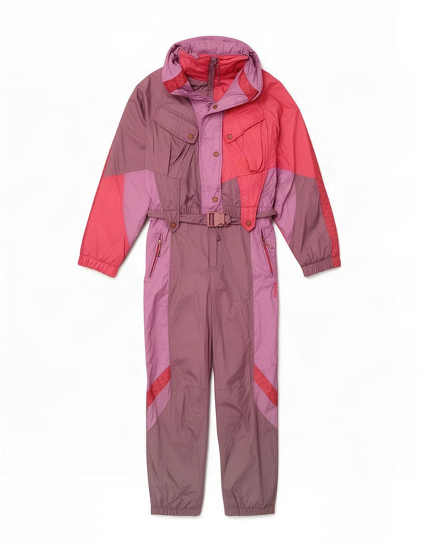 Diadora Damen Skioverall UK 10 Small Lila Colourblock Polyester