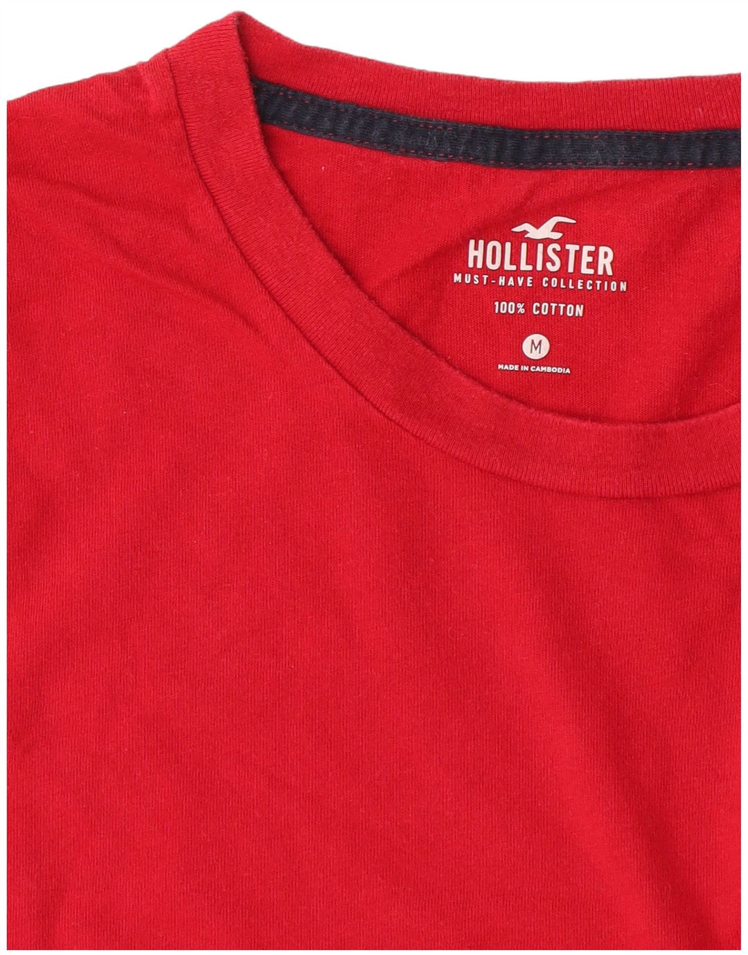 Hollister Herren-T-Shirt-Oberteil aus mittelroter Baumwolle
