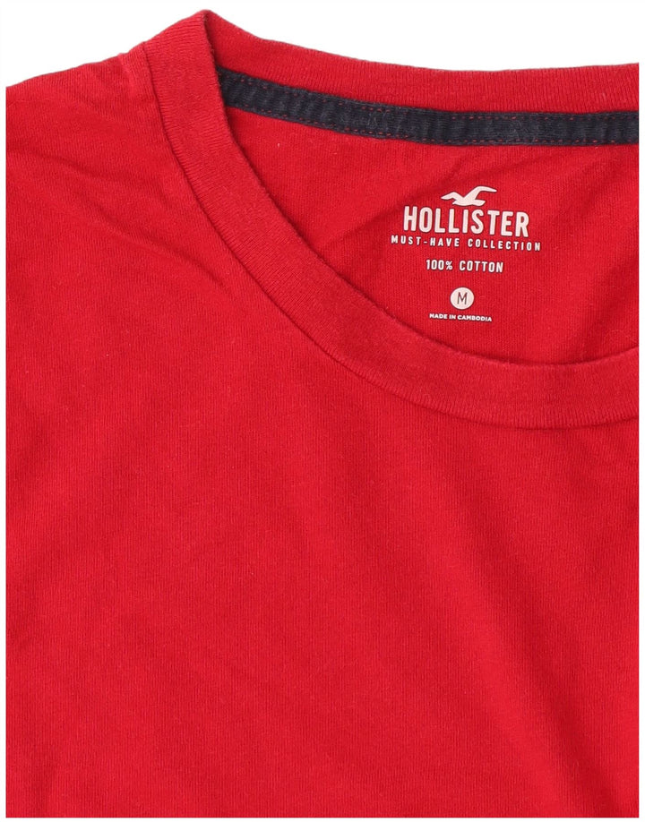 Hollister Herren-T-Shirt-Oberteil aus mittelroter Baumwolle