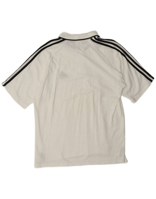 Adidas Herren Poloshirt UK 44/46 Große weiße Baumwolle