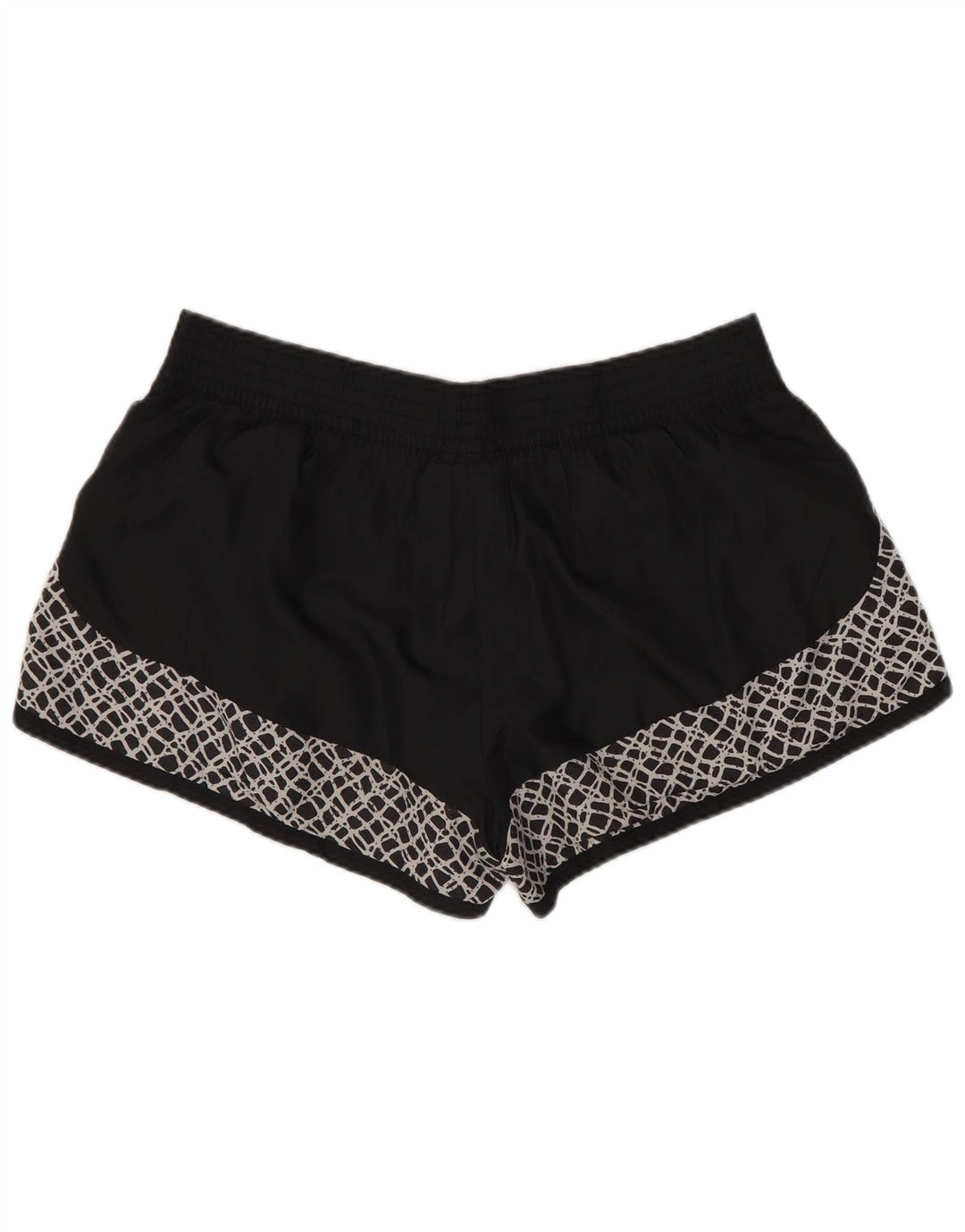 NIKE Damen Sportshorts UK 14 Großes schwarzes geometrisches Polyester