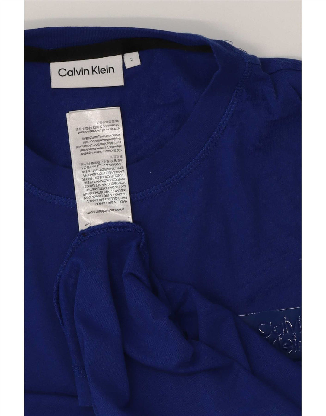 Calvin Klein Herren T-Shirt Top Small Blau Baumwolle