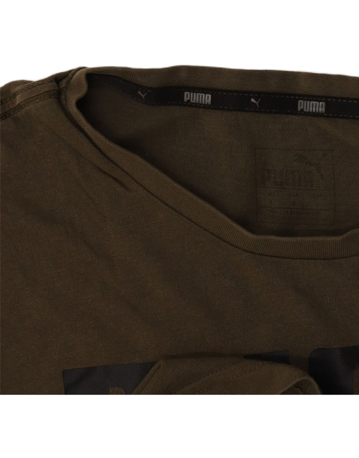 Puma Herren Grafik T-Shirt Top Large Khaki