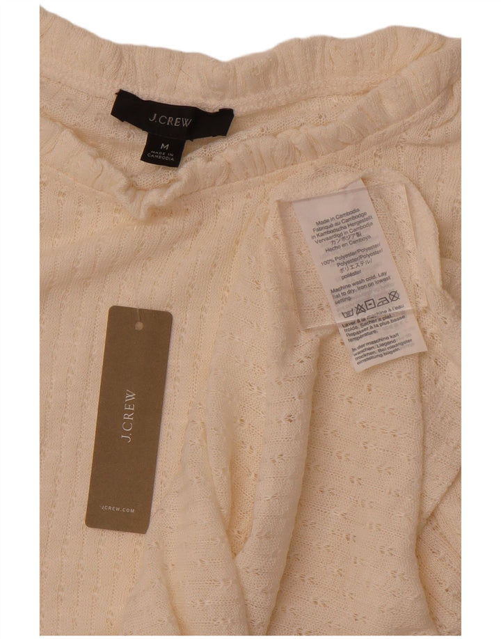 J. CREW Damen-Strickblusenoberteil UK 14 Medium Off White Polyester