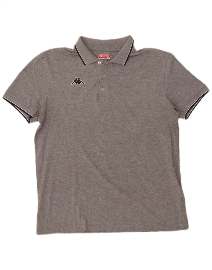 KAPPA Herren Poloshirt 2XL Grau meliert Baumwolle