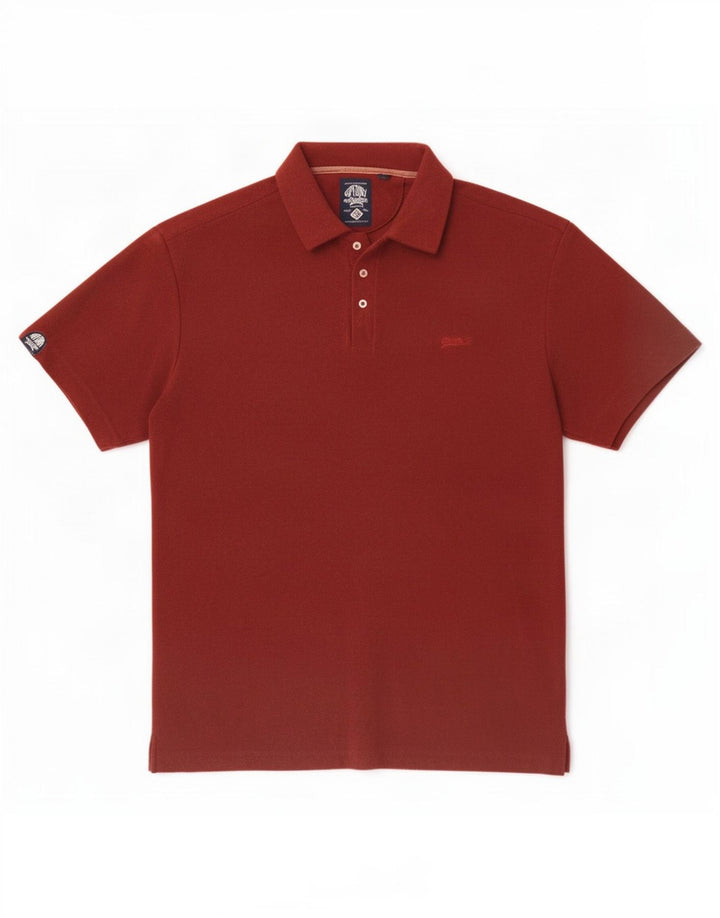 Superdry Herren-Poloshirt XL, kastanienbraune Baumwolle