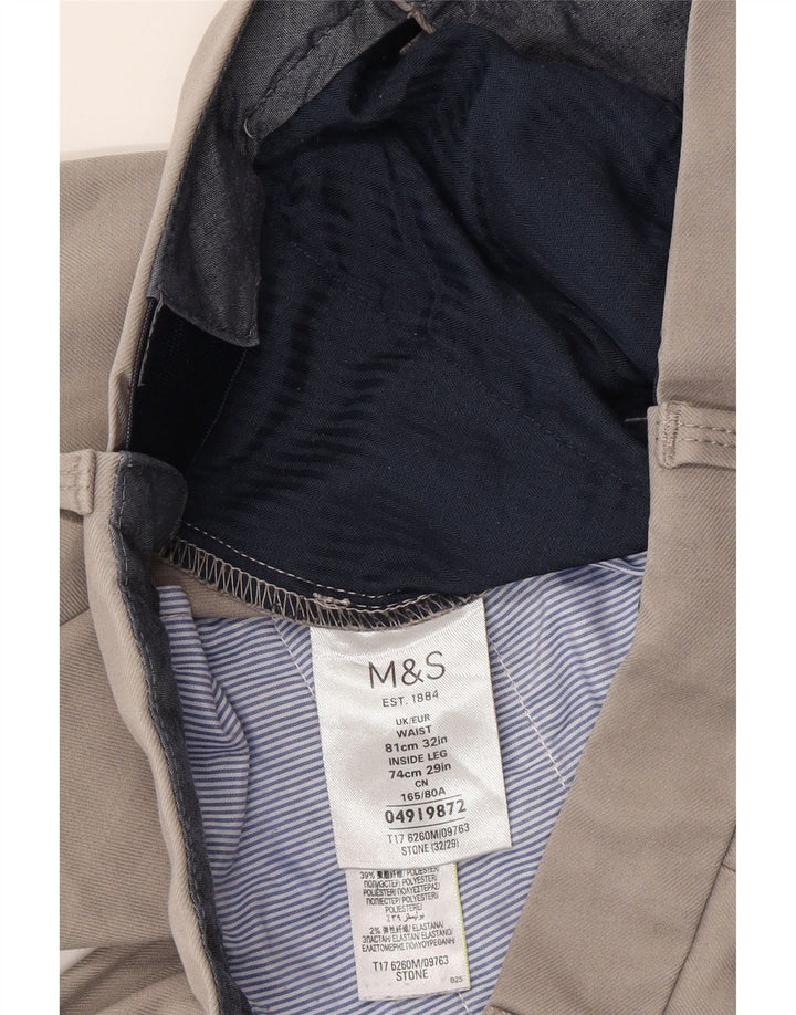 Gerade Herren-Anzughose von Marks & Spencer, W32, L28, graue Baumwolle