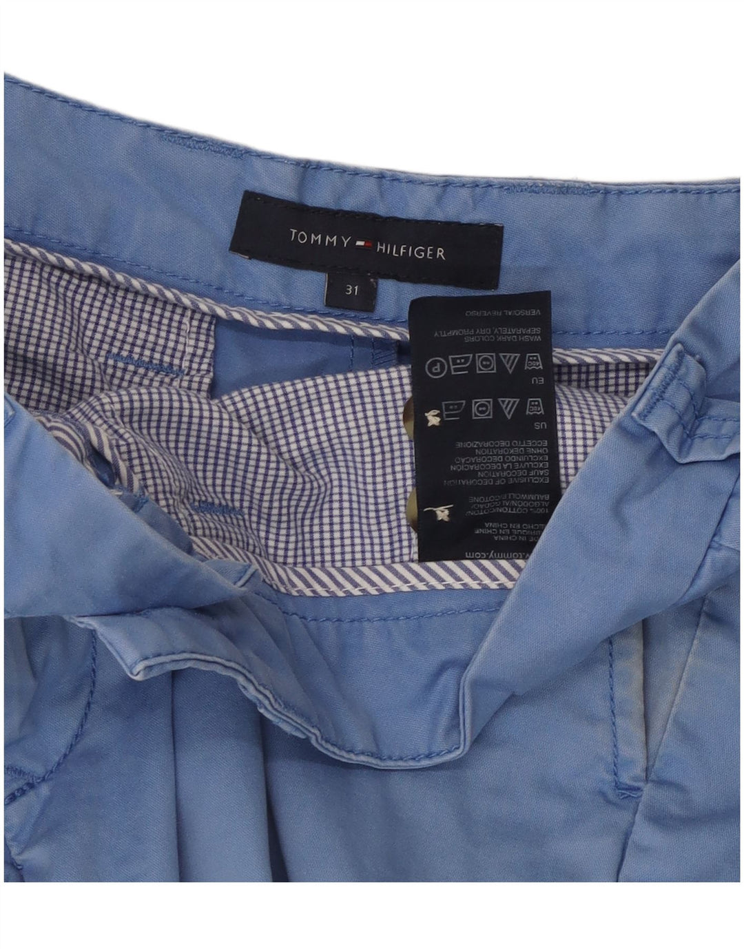 Tommy Hilfiger Herren Chinoshorts W31 mittelblaue Baumwolle