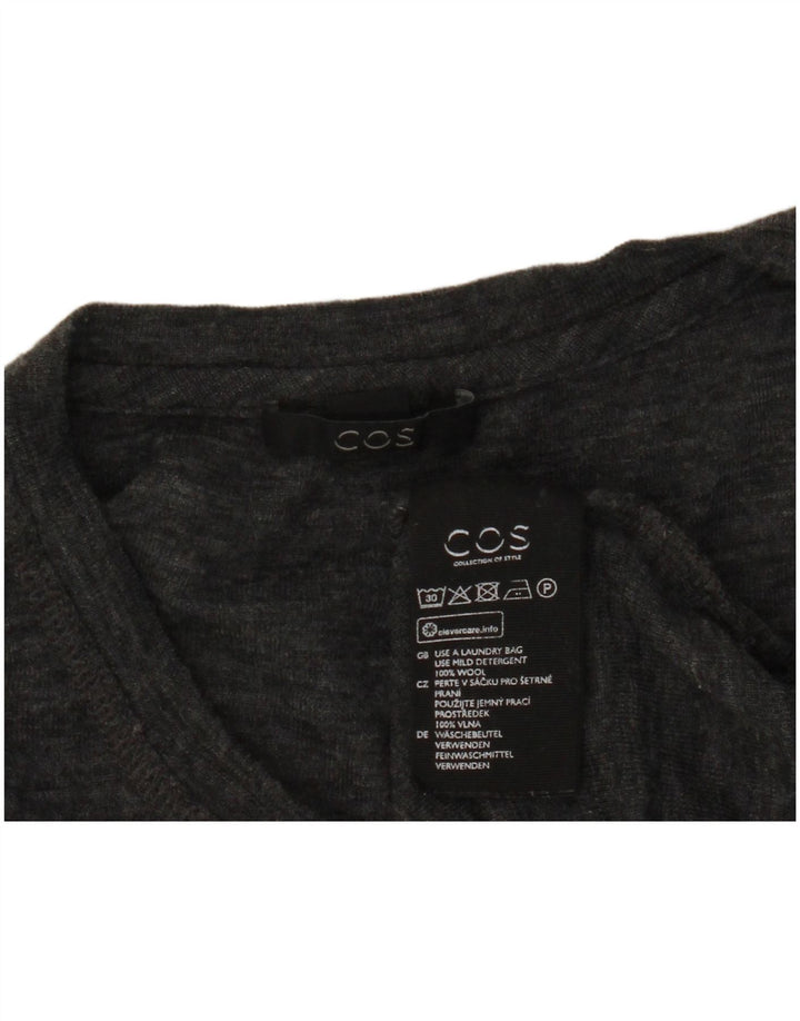 Cos Damen-Pullover mit Rundhalsausschnitt, Gr. 14, große graue Wolle