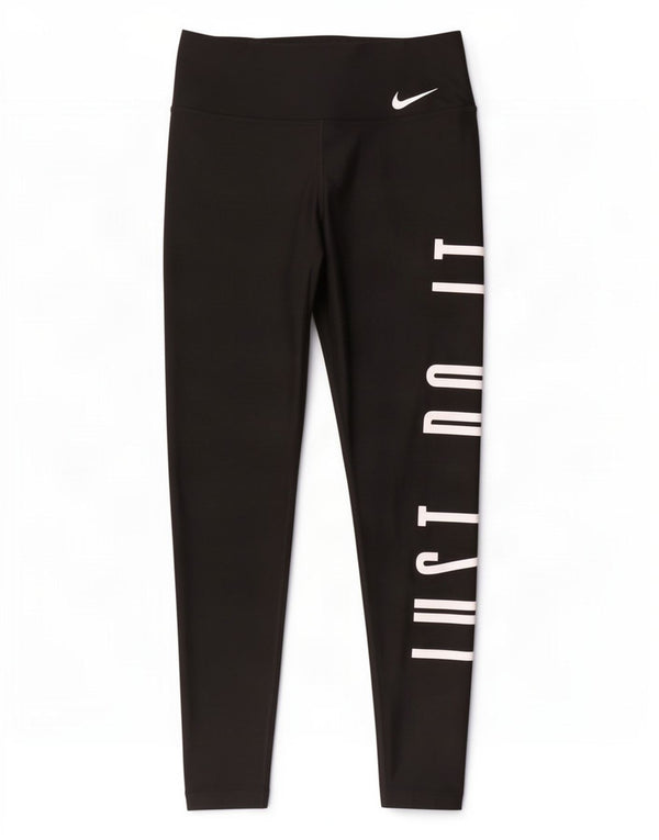 Nike Damen Dri Fit Graphic Leggings UK 10 Small Schwarz Polyester