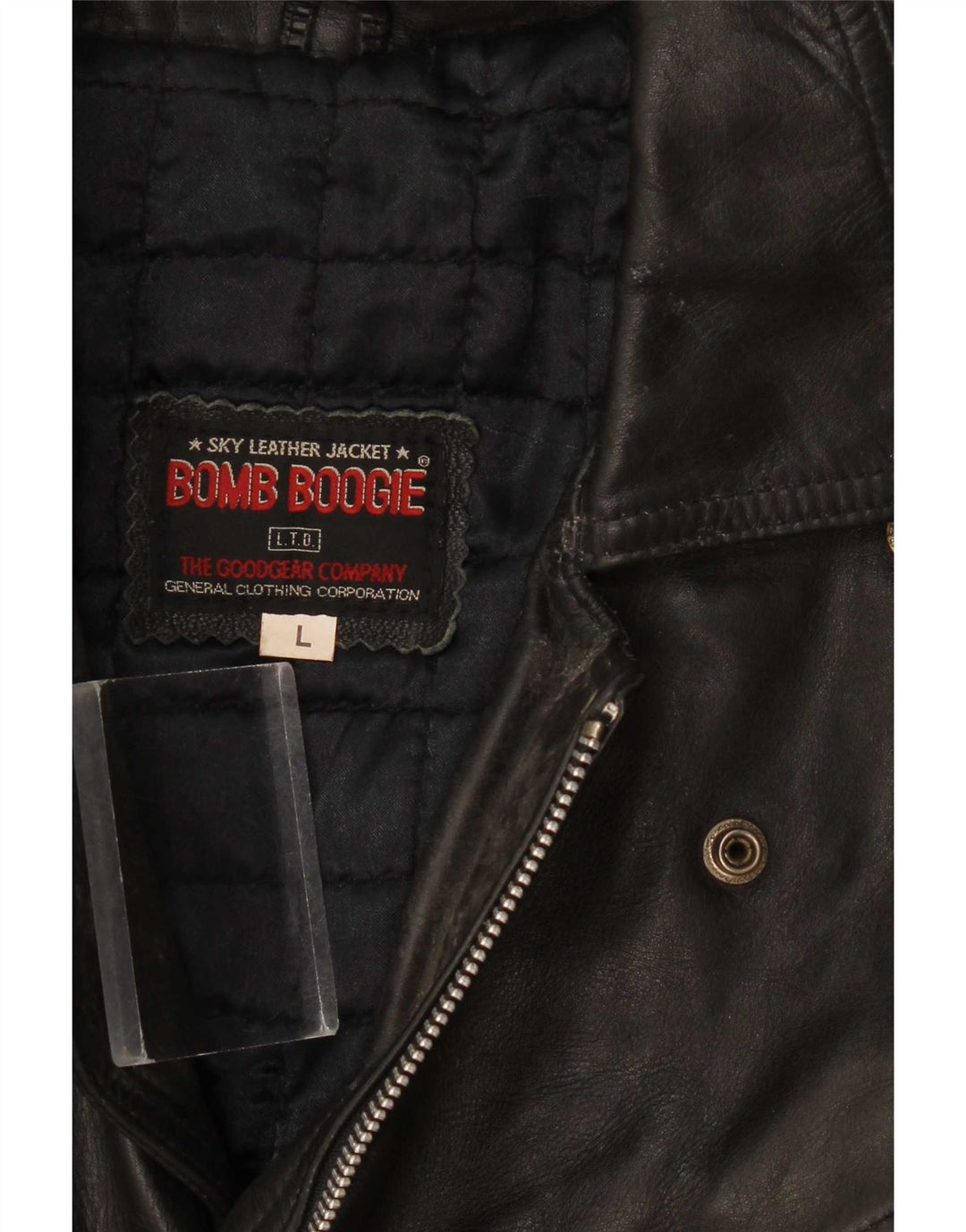 Bomb Boogie Herren Leder Bikerjacke UK 40 Large Schwarz