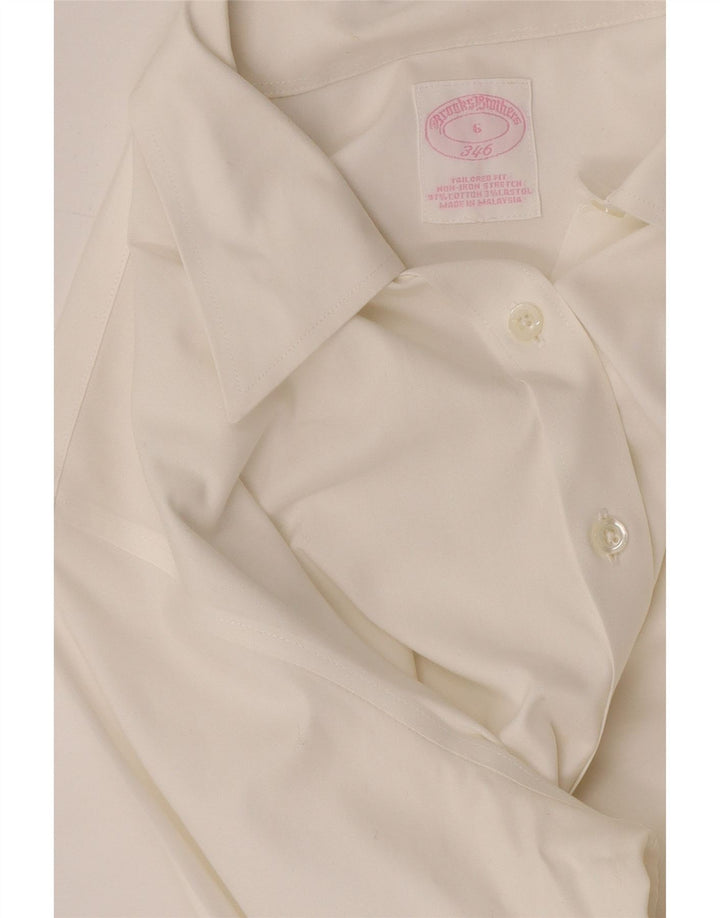 Brooks Brothers Damen-Hemd mit maßgeschneiderter Passform, US 6, mittelweiße Baumwolle