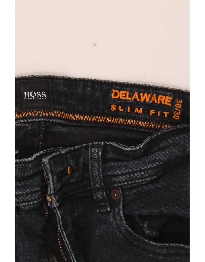 Hugo Boss Herren Delaware Slim Jeans W30 L30 Schwarz