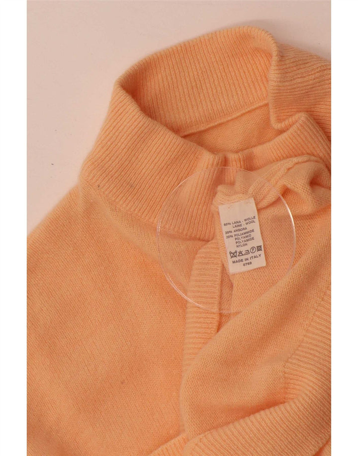 Vintage Damen Rollkragenpullover Pullover IT 44 Mittelorange Wolle