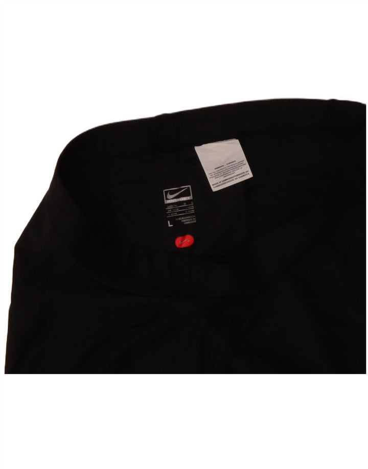 NIKE Damen Bermuda Sport Shorts UK 14/16 Large Schwarz Polyester