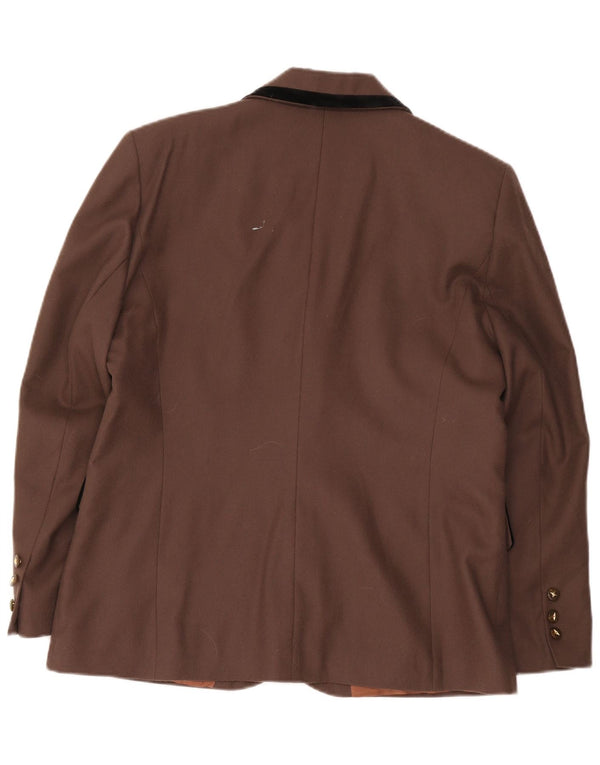 Dorene Damen 2-Knopf-Blazerjacke UK 18 XL Braune Schurwolle
