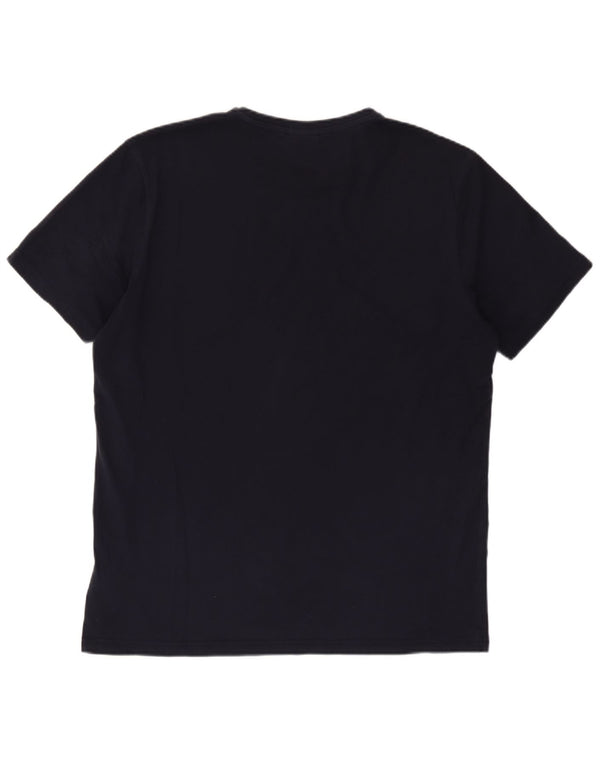 Napapijri Herren Geographic T-Shirt Top Large Marineblau Baumwolle