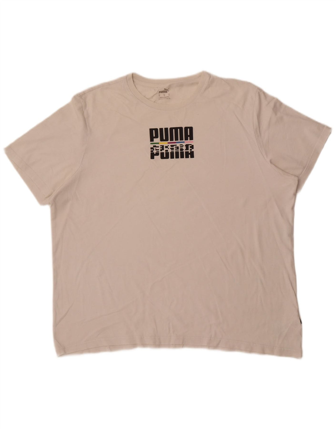 Puma Herren Grafik T-Shirt Top XL Weiß Baumwolle