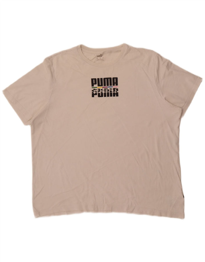 Puma Herren Grafik T-Shirt Top XL Weiß Baumwolle