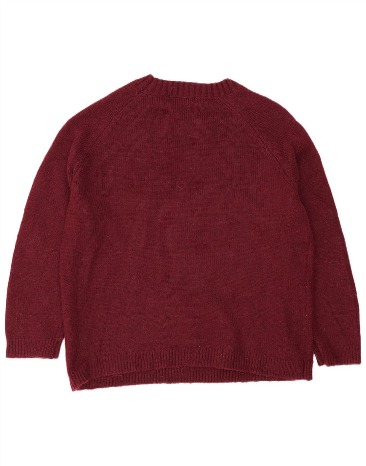 Marks & Spencer Herren-Pullover mit Rundhalsausschnitt, groß, Burgunderrot, Acryl
