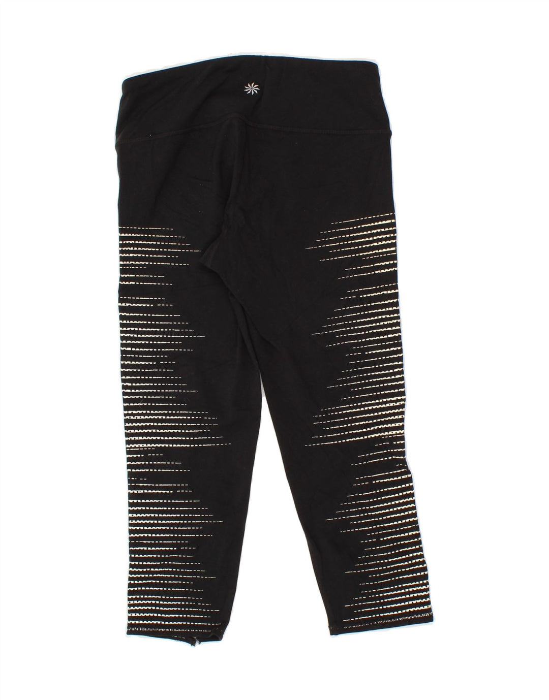 ATHLETA Womens Abstract Pattern Leggings UK 10 Small Black Nylon Vintage Athleta and Second-Hand Athleta from Messina Hembry 