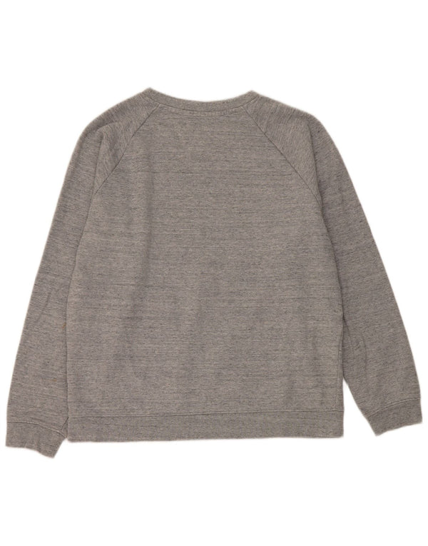 Levi's Damen-Sweatshirt-Pullover UK 14 Mittelgrau gefleckte Baumwolle