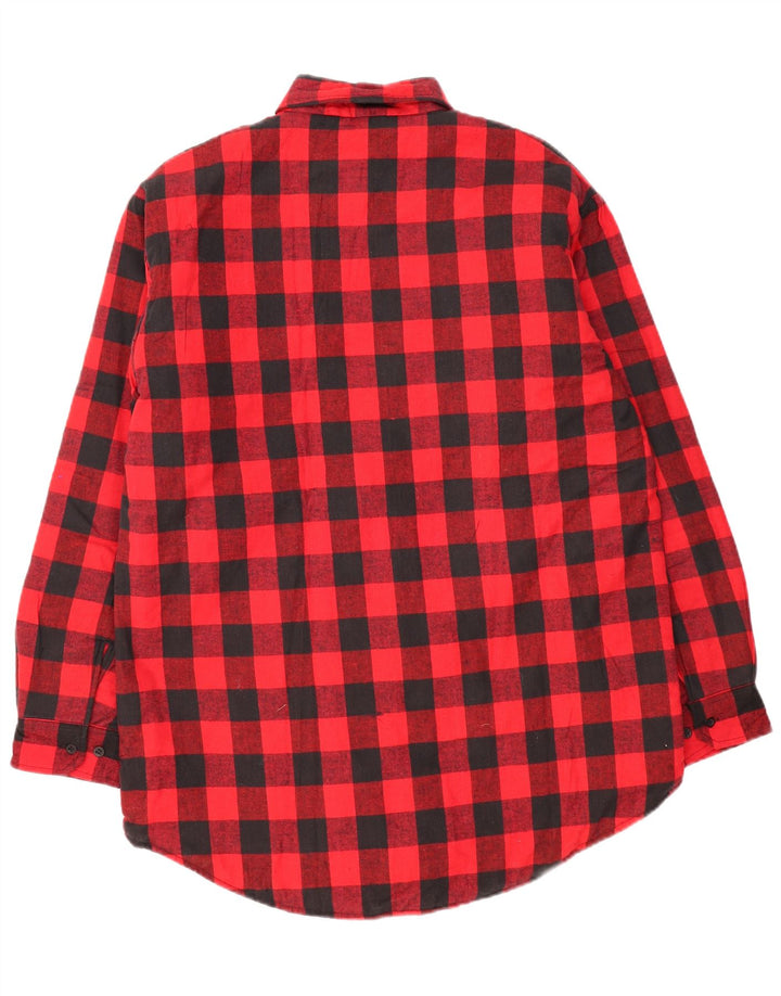 Vintage Herren Holzfäller Flanellhemd Große rote Gingham-Baumwolle
