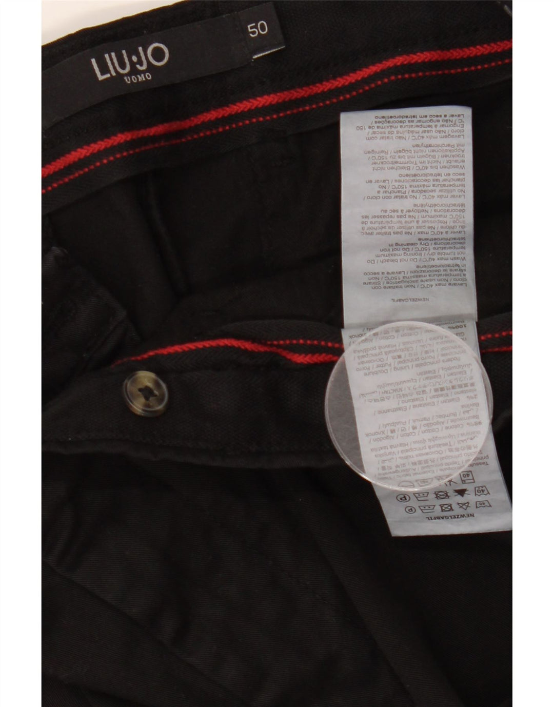 LIU JO Herren Uomo Slim Fit Chinohose IT 50 Large W36 L32 Schwarze Baumwolle