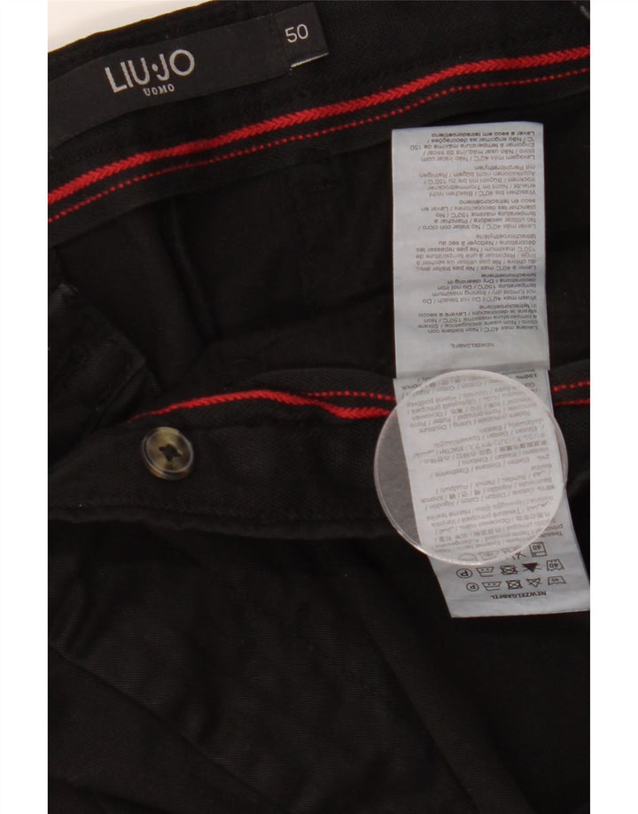 LIU JO Herren Uomo Slim Fit Chinohose IT 50 Large W36 L32 Schwarze Baumwolle