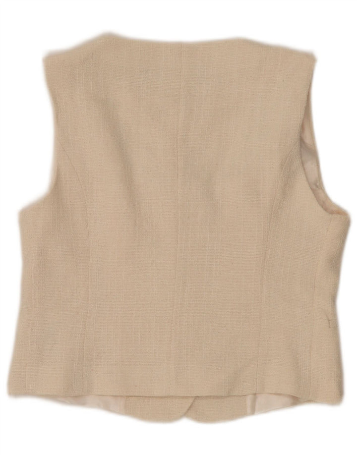 Zara Damen Weste UK 12 Mittelbeige Baumwolle