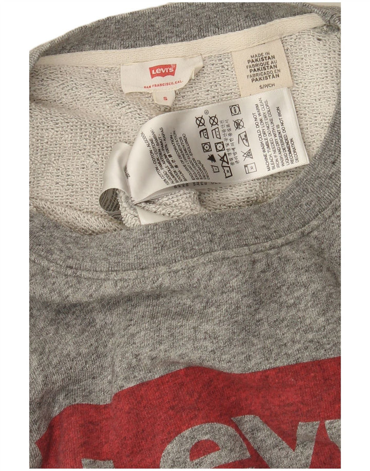 Levi's Damen-Sweatshirt mit grafischem Print, Gr. 10, Größe S, grau gefleckte Baumwolle