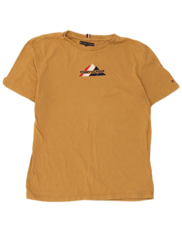 Tommy Hilfiger Jungen-T-Shirt mit Grafik, 15–16 Jahre, gelbe Baumwolle
