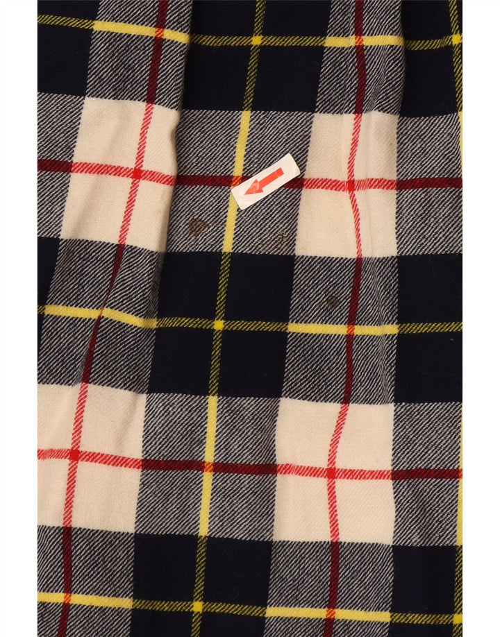 Kuhn Damen Faltenrock IT 44 Medium W30 Marineblau karierte Wolle