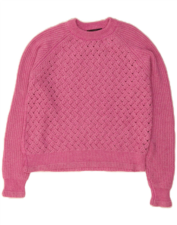 MARKS & SPENCER Womens Oversized Crew Neck Jumper Sweater UK 6 XS Pink Vintage Marks & Spencer and Second-Hand Marks & Spencer from Messina Hembry 
