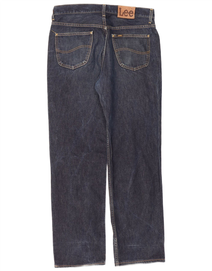 Lee Herren Chicago Straight Jeans W36 L32 Marineblaue Baumwolle