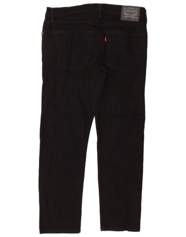 Levi's Herren 502 Tapered Jeans W36 L30 Schwarze Baumwolle