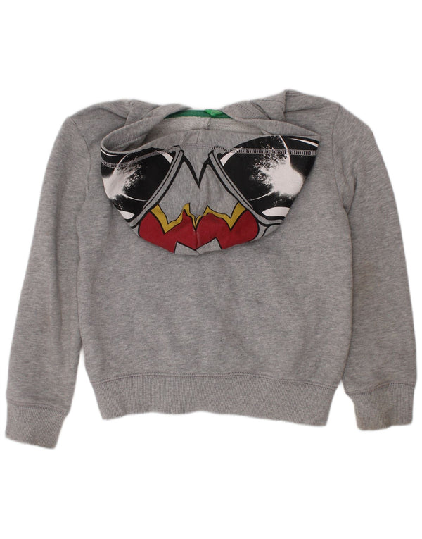Benetton Jungen-Kapuzenpullover mit grafischem Reißverschluss, 5–6 Jahre, Grau