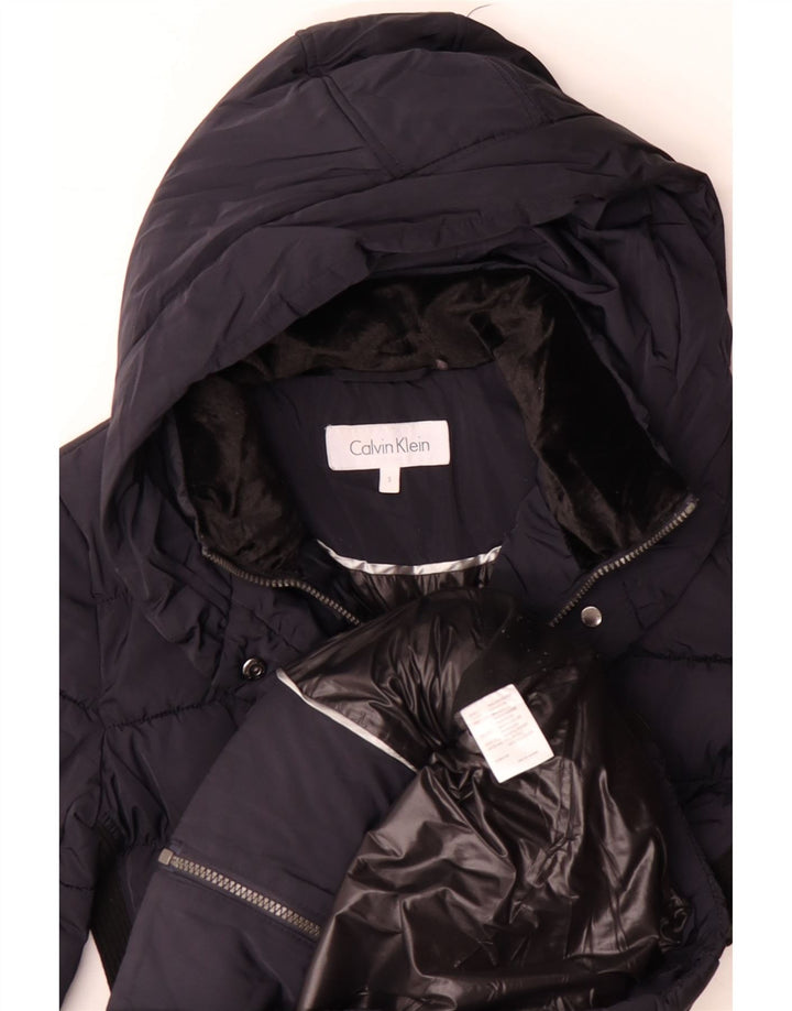 CALVIN KLEIN Damen Übergroßer gepolsterter Mantel UK 10 Small Marineblau