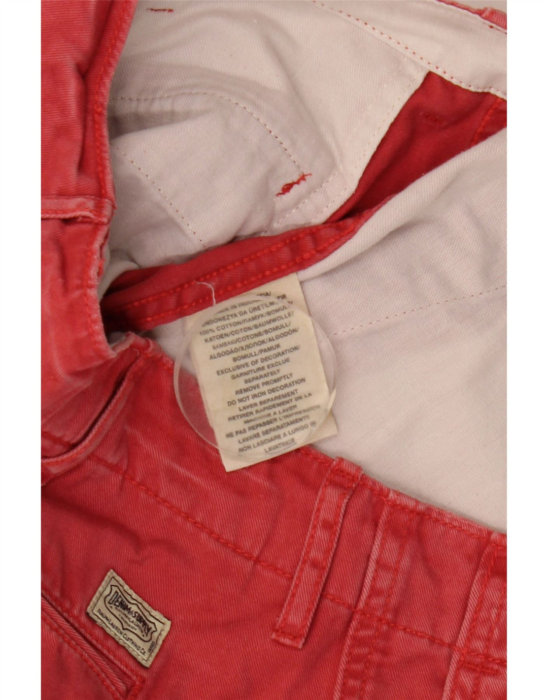 Ralph Lauren Herren Denizen Chino Shorts W32 Mittelrote Baumwolle