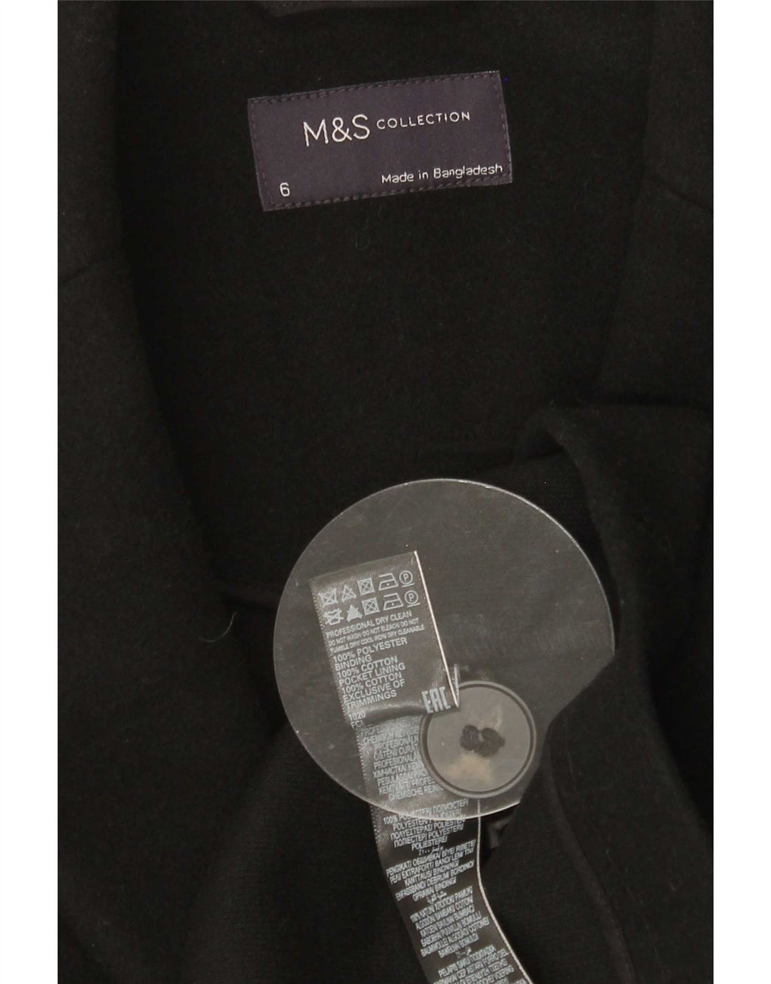 Marks & Spencer Damenmantel UK 6 XS Schwarz Polyester
