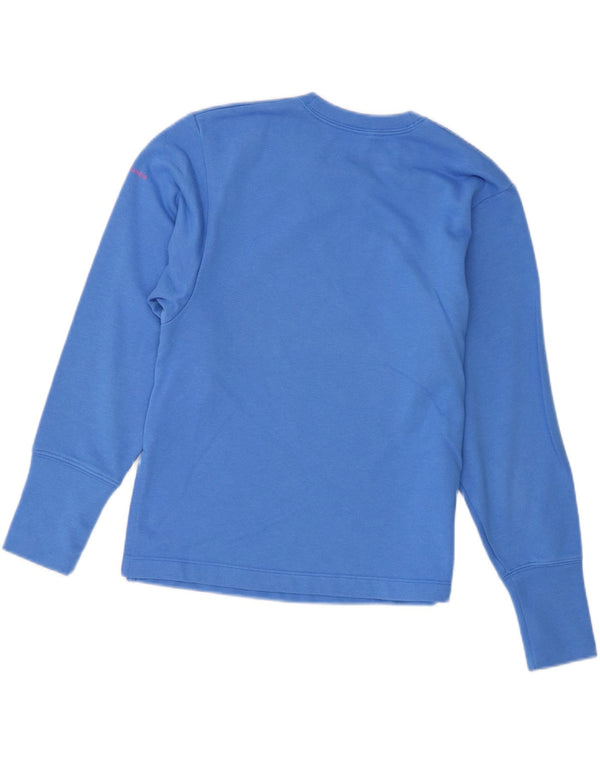 Columbia Womens Graphic Top Long Sleeve UK 6 XS Blue Cotton