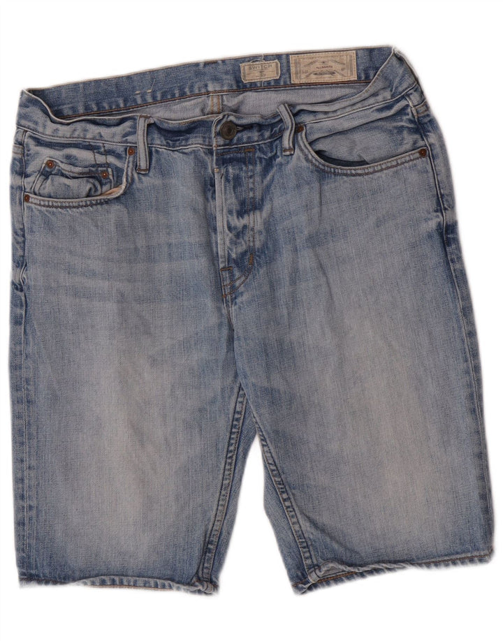 All Saints Herren-Jeansshorts, W32, mittelblaue Baumwolle