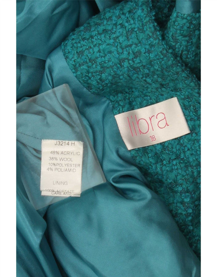 Libra Damen-Blazer mit 3 Knöpfen, UK 18, XL, Türkis, Acryl